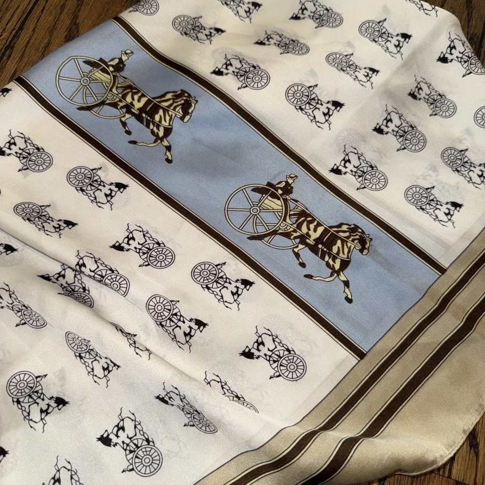 Horse And Carriage Satin Scarf 27